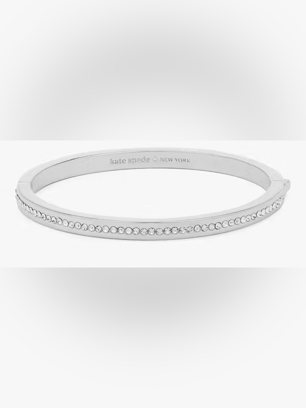 kate spade Silver Ring It Up Pave Bangle Hinged Bracelet
